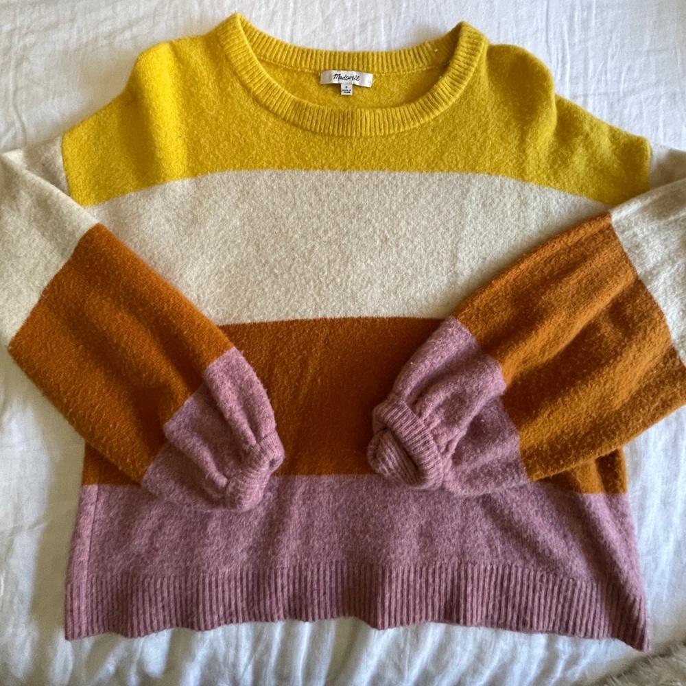 Madewell Tricolor Pullover Sweater